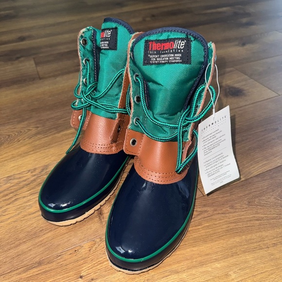 Buskens NEW Green and Brown Thermolite Boots - Picture 1 of 5